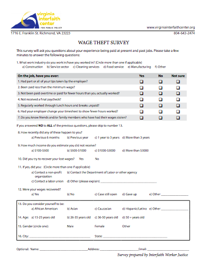 Wage Theft Survey (English)