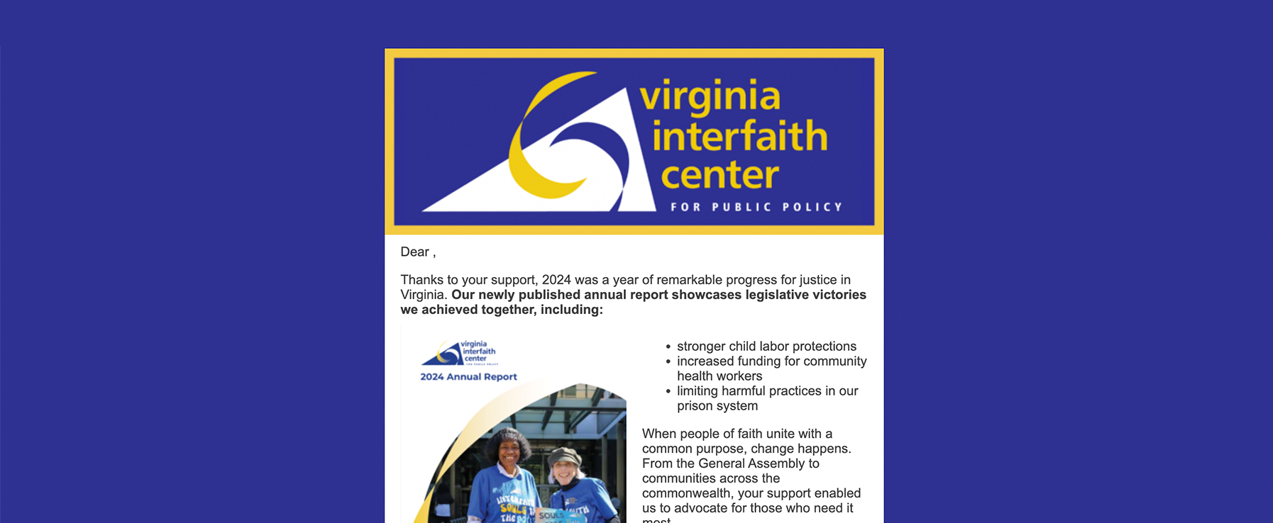 Virginia Interfaith Newsletter Preview