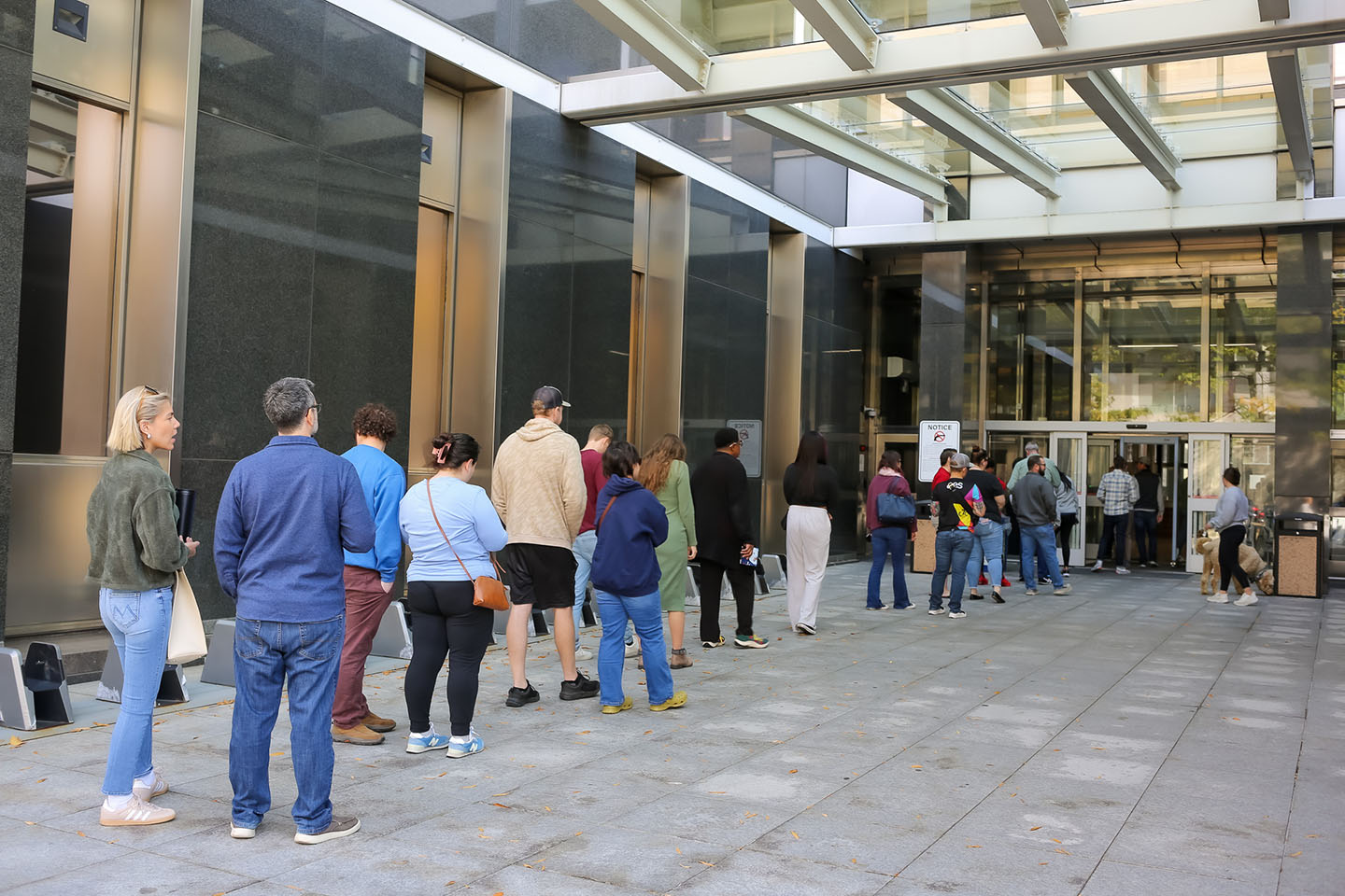 Group standing in line