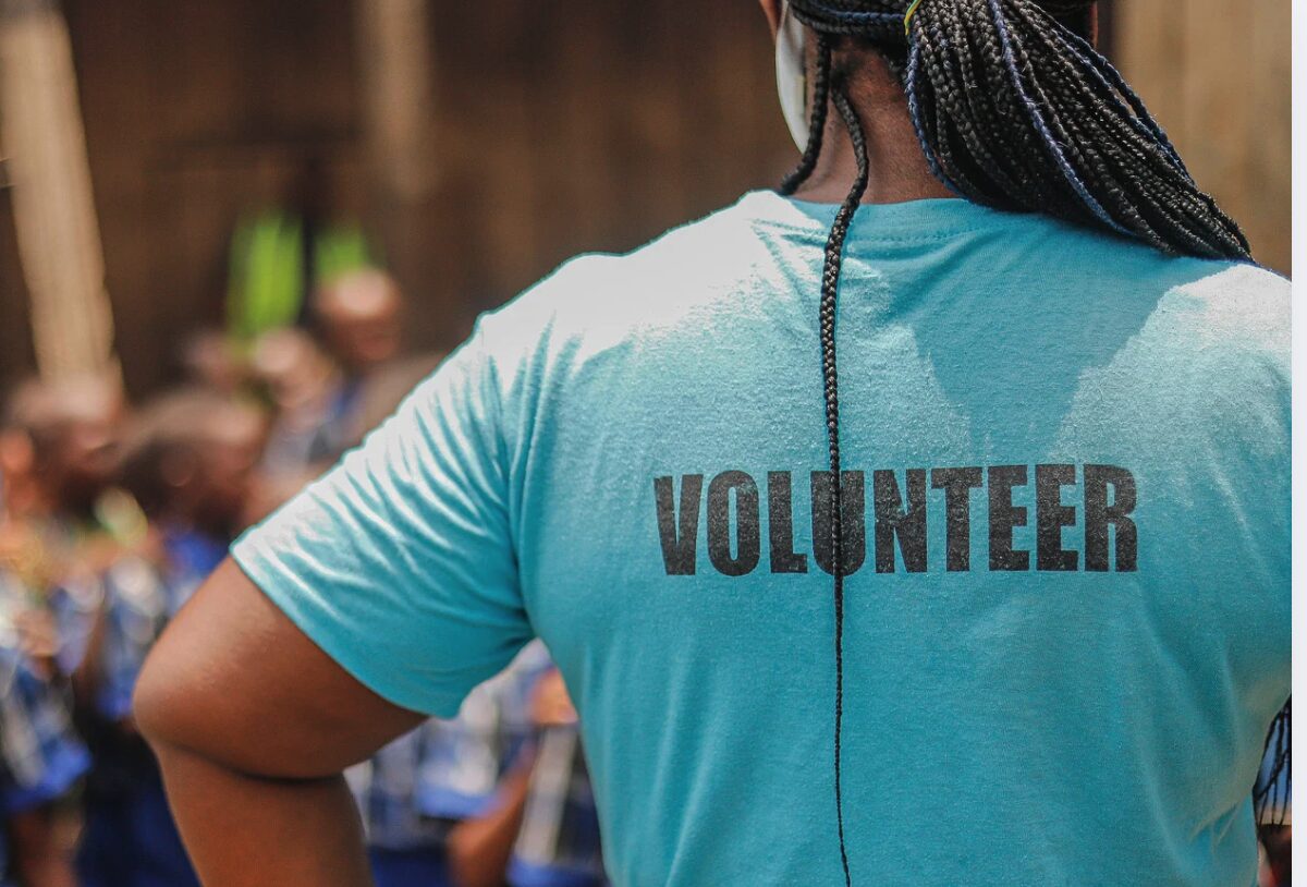 volunteer word on back of tshirt