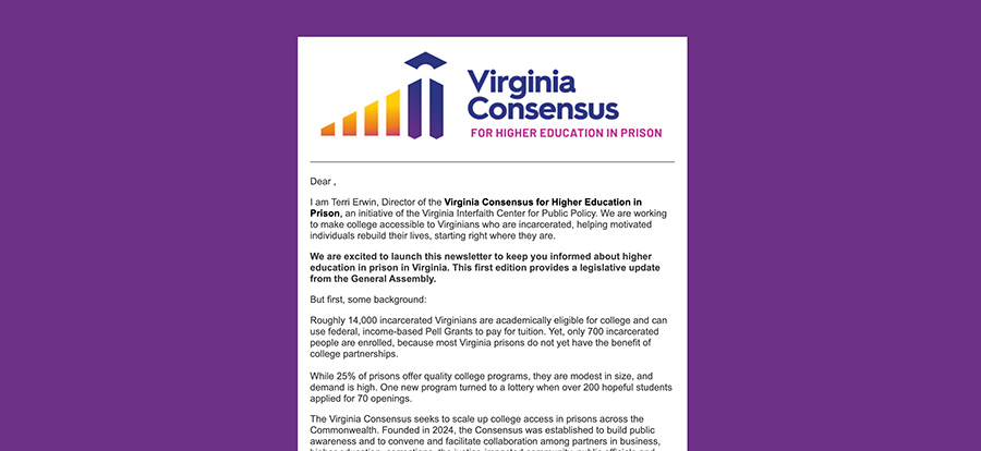 VCHEP Screenshot of Newsletter